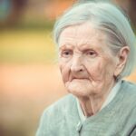 Portrait of pensive senior woman